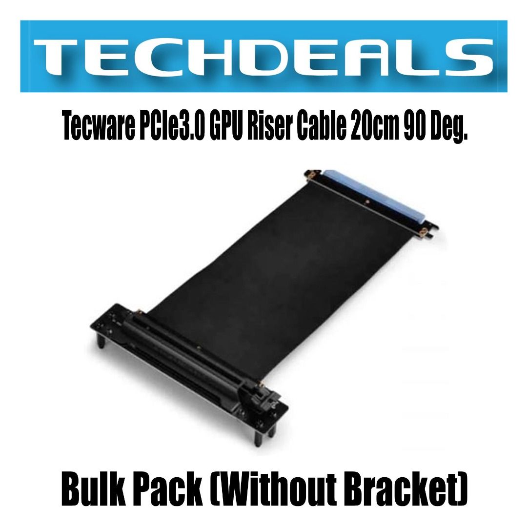 Tecware PCIe3.0 GPU Riser Cable 20cm 90 Deg. Bulk Pack (Without Bracket ...