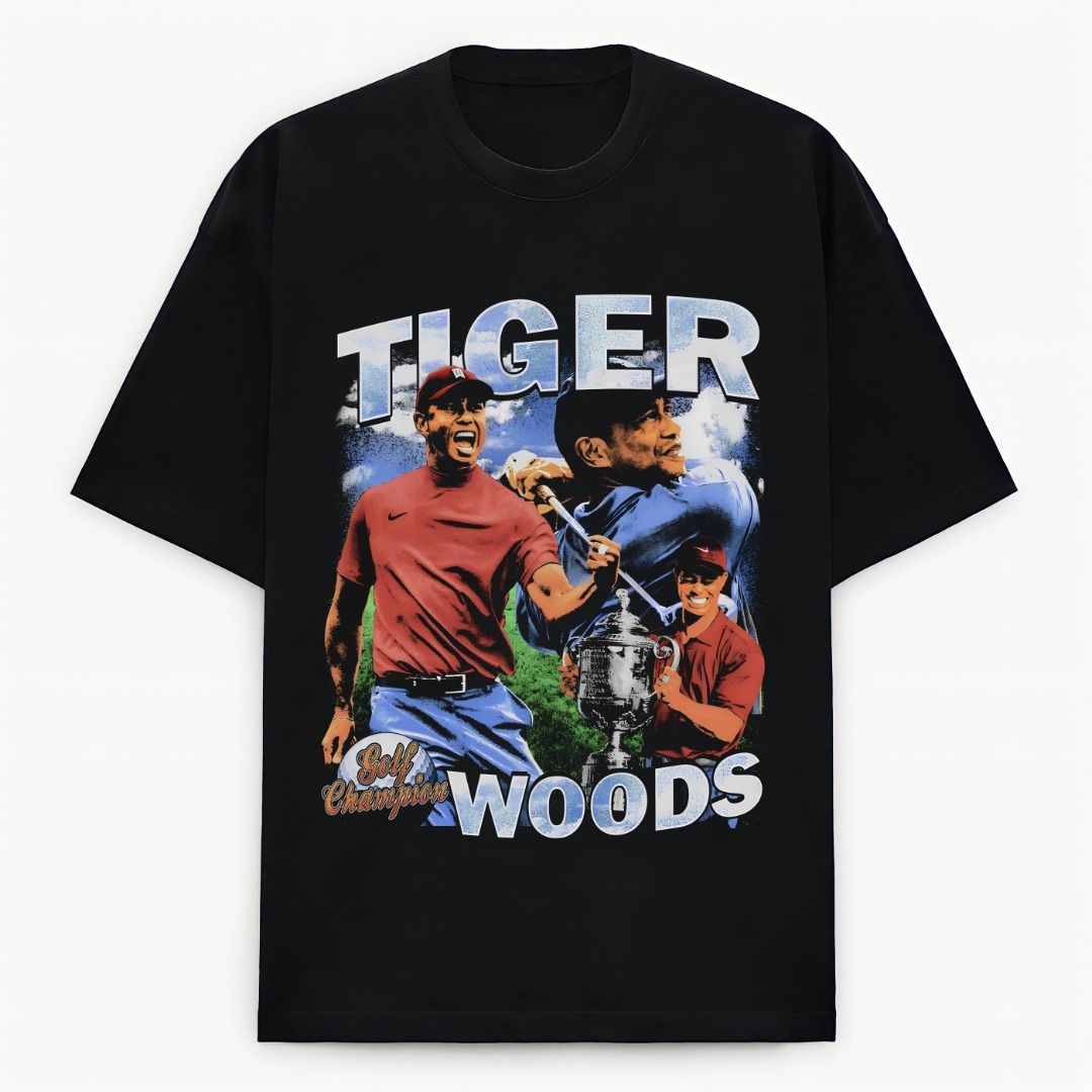 Tiger Woods retro vintage rap tee streetwear bootleg graphic tee t