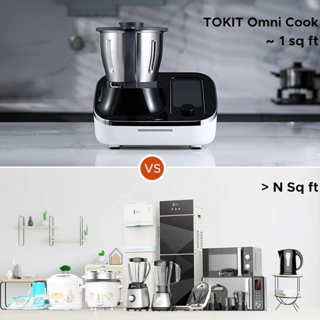 TOKIT Omni Cook Chef Robot, Smart Cooking Machine - Stand Mixer, Slow  Cooker, Chopper, Juicer, Blender, Sous-Vide, Knead, Sauté, Yogurt Maker,  Weigh