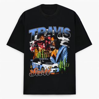 Travis Scott hip hop rapper retro vintage streetwear bootleg graphic tee t-shirt