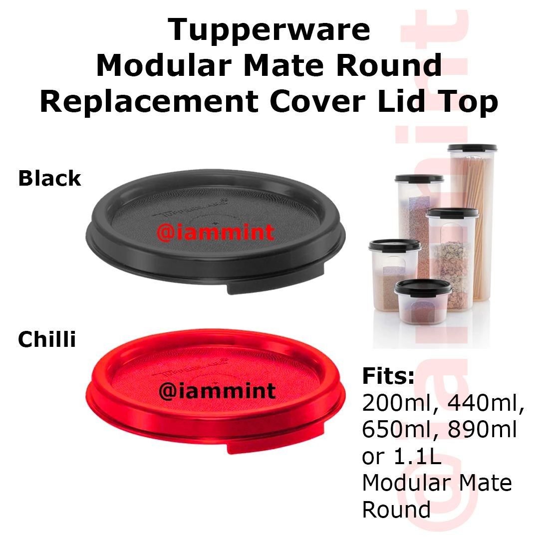 Tupperware Modular Mates OVAL Replacement Seal / Lid ONLY - BLACK