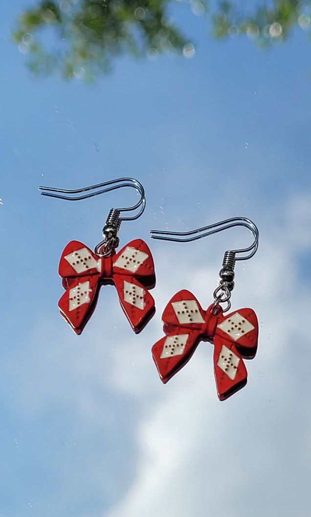 Red bow clearance earrings