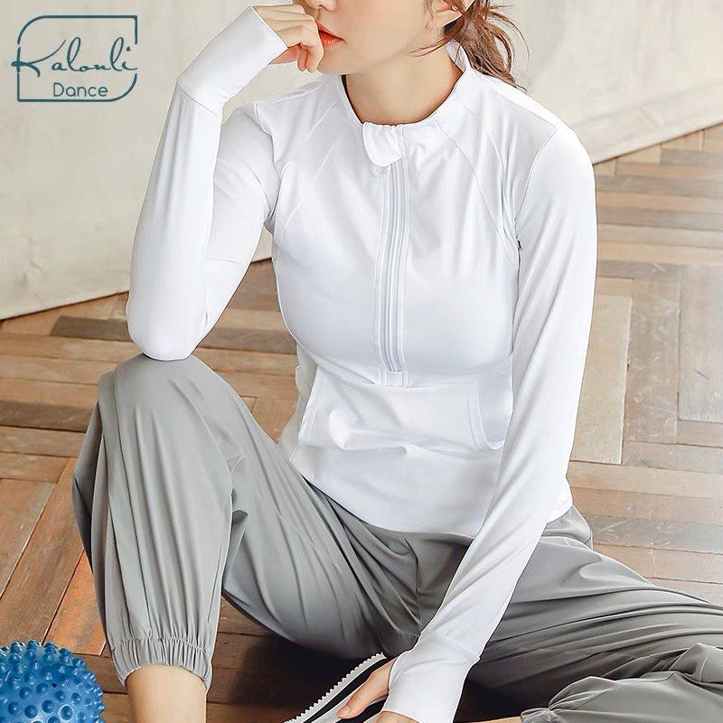 White Top Suitable for yoga jogging Women s Fashion Activewear