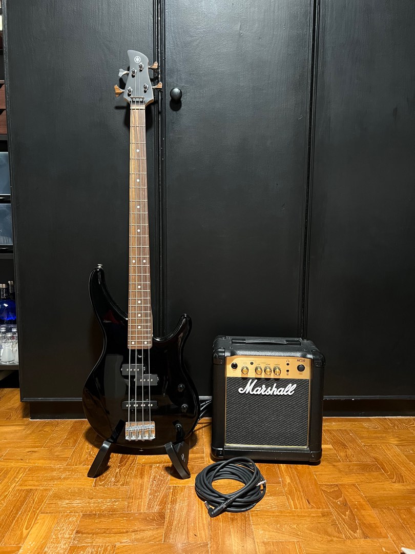 Yamaha TRBX174 Electric Bass Guitar + Marshall MG10G 10W Amp, Hobbies