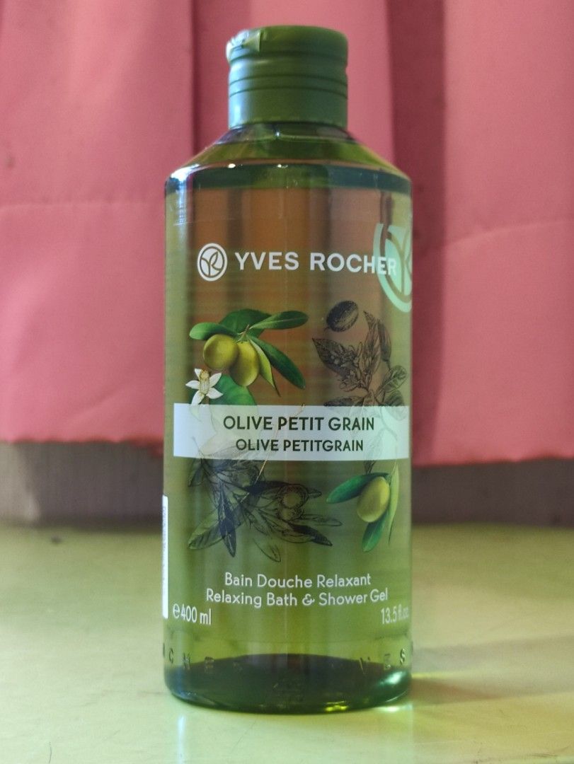 Yves Rocher Relaxing Olive Petit Grain Shower Bath Gel Body Wash 400ml ...