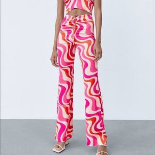 Zara Flare Printed Pants