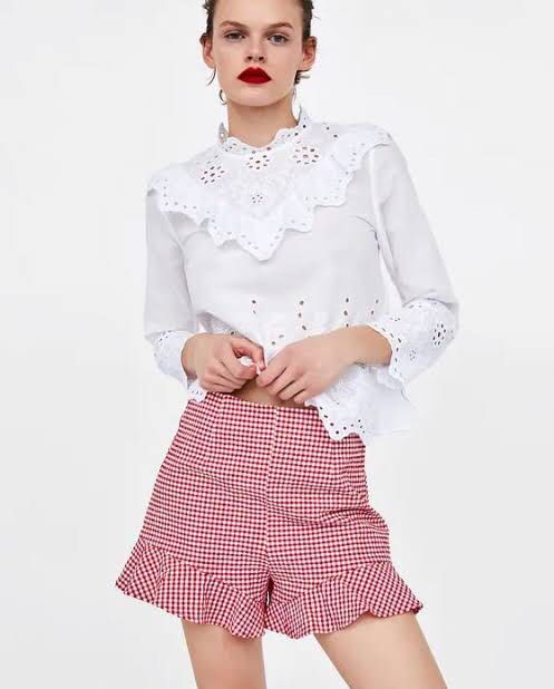 ZARA gingham shorts Women s Fashion Bottoms Shorts on Carousell