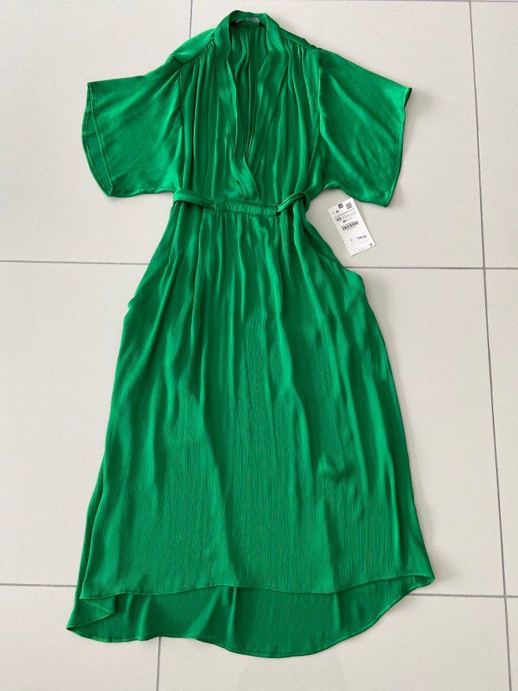 Green dress zara hotsell 2019