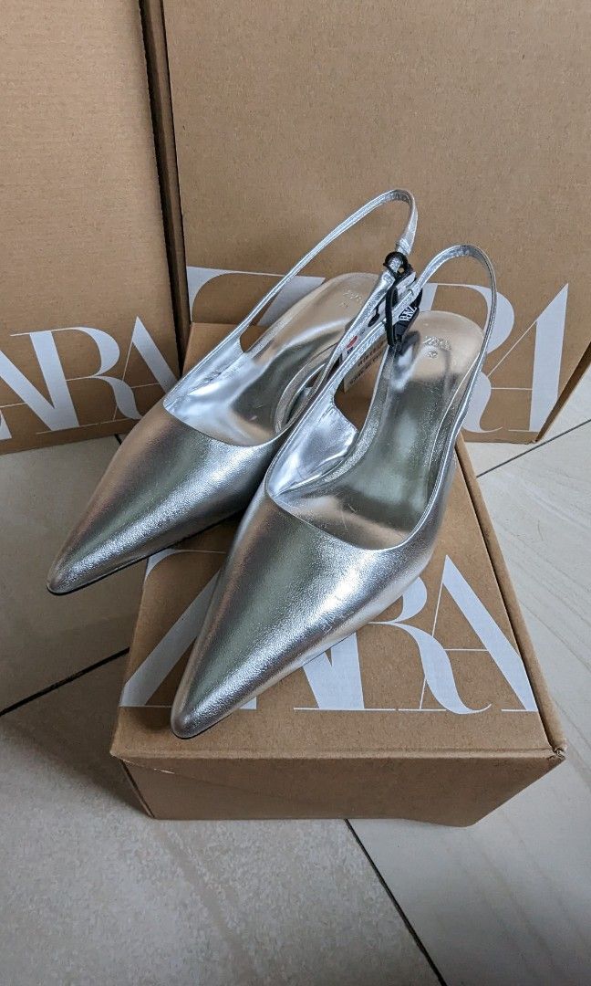 Zara silver pumps best sale