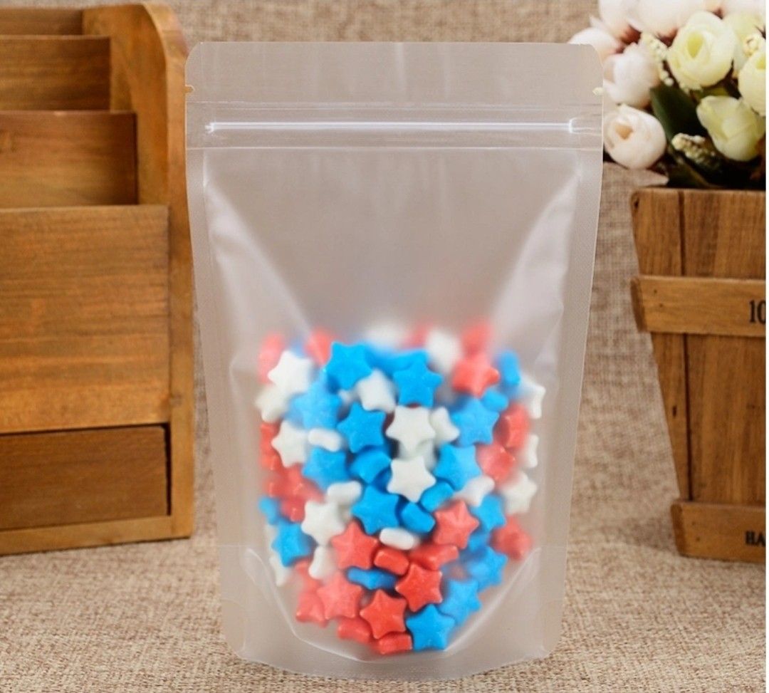 Ziplock Frosted Cookie Bag Matte Resealable Food Pouch Packaging