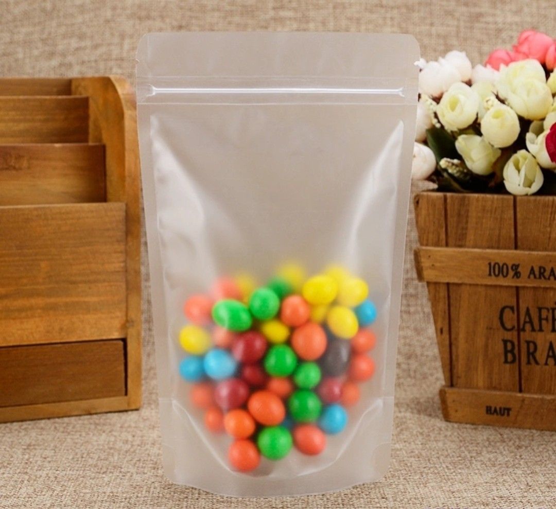 Ziplock Frosted Cookie Bag Matte Resealable Food Pouch Packaging
