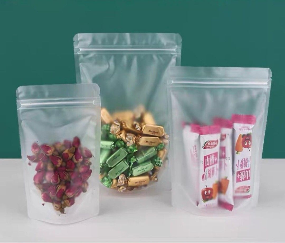 Ziplock Frosted Cookie Bag Matte Resealable Food Pouch Packaging