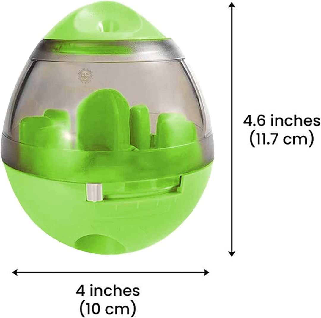 1524) SUNGROW INTERACTIVE IQ DOG TREAT BALL TOY, 4INCHES (DIAMETER) BY