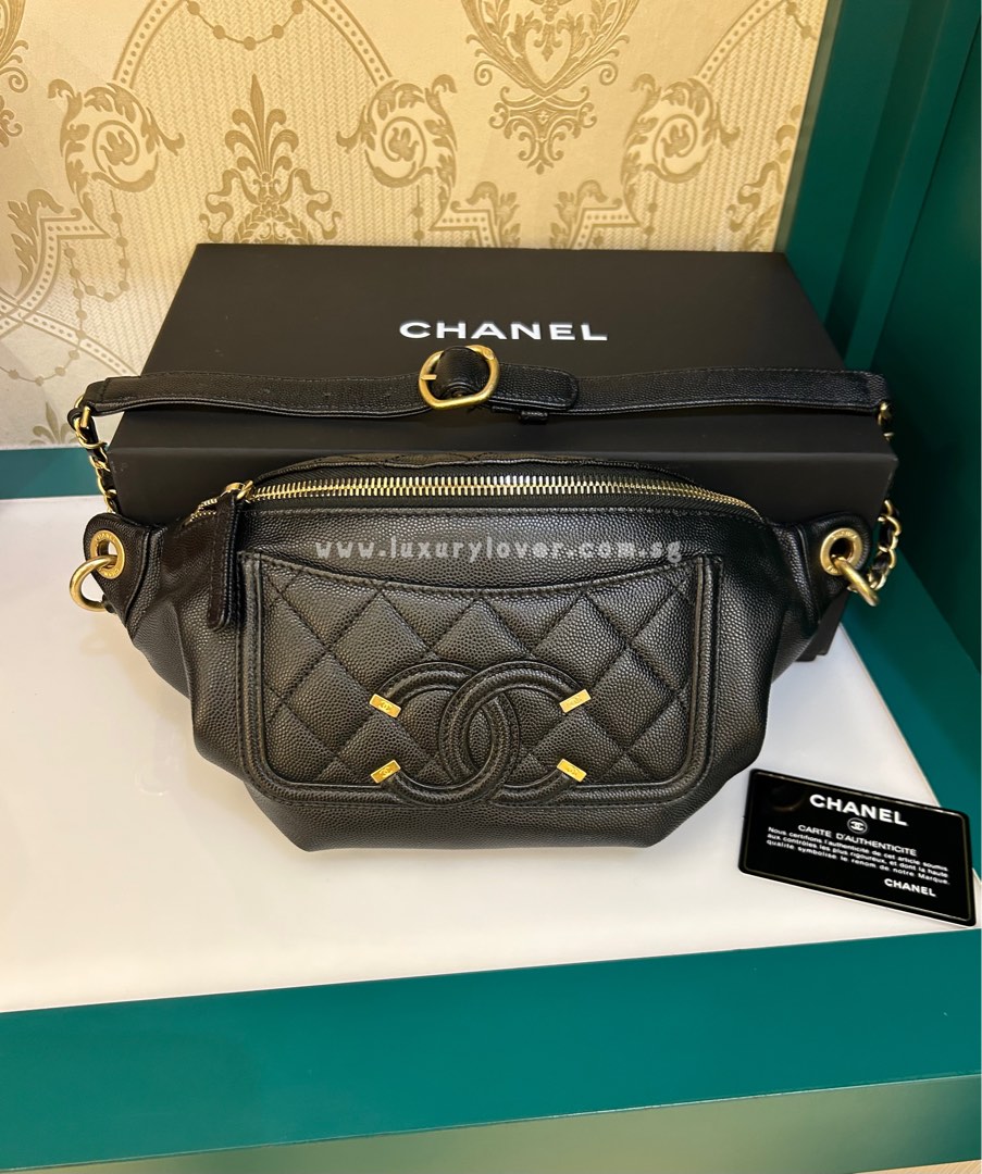 ❗️INSTOCK❗️CHANEL Micro Belt Bag Black Cavier GHW, Luxury, Bags & Wallets  on Carousell