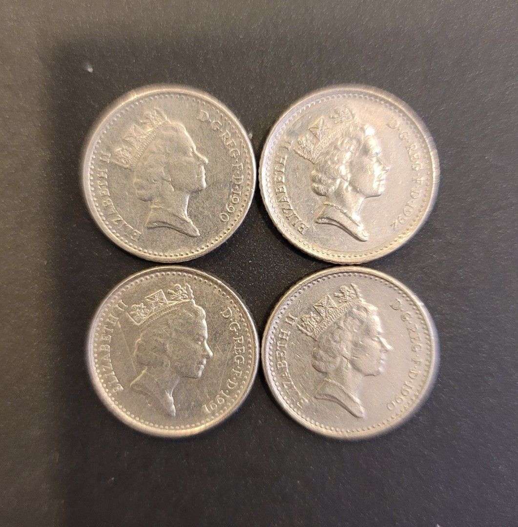 英國女王5分鎳幣4枚一組