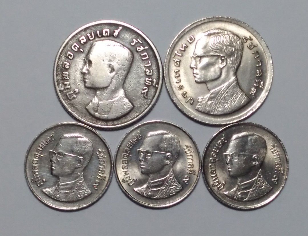 泰國錢幣5枚, 書籍、休閒與玩具, 收藏、紀念品, 錢幣、紙鈔在旋轉拍賣