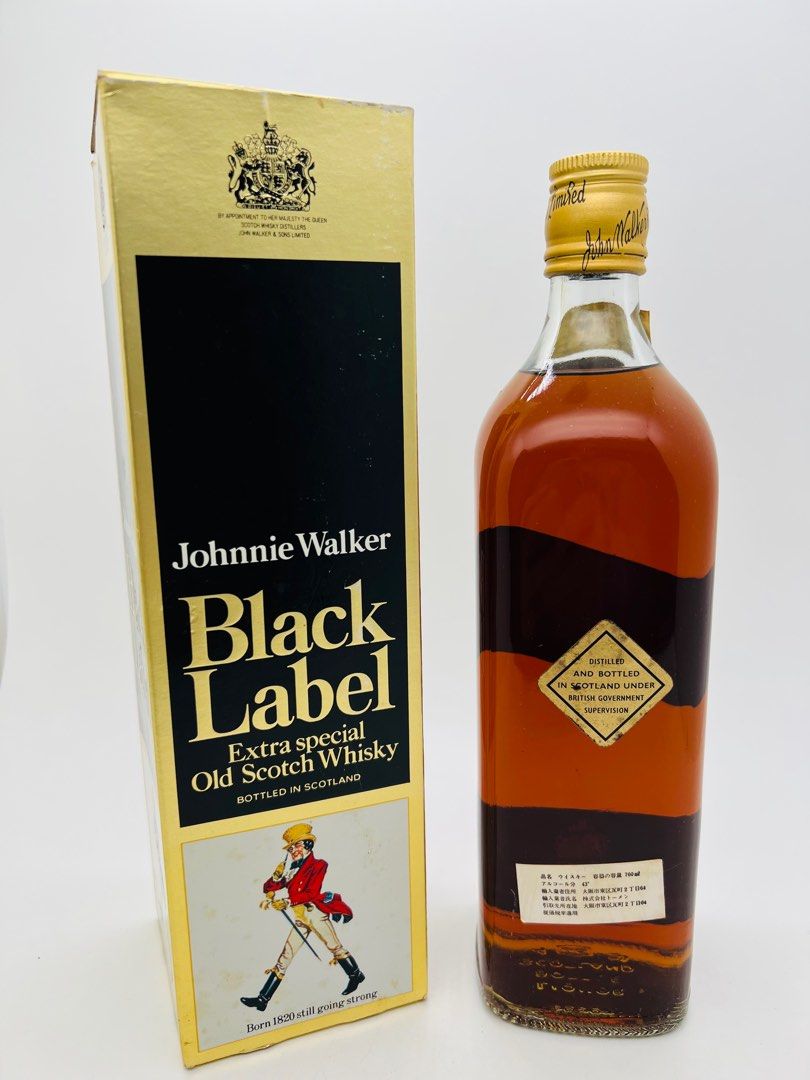 70's Johnnie Walker Black Label Old Scotch Whisky 760ml 舊