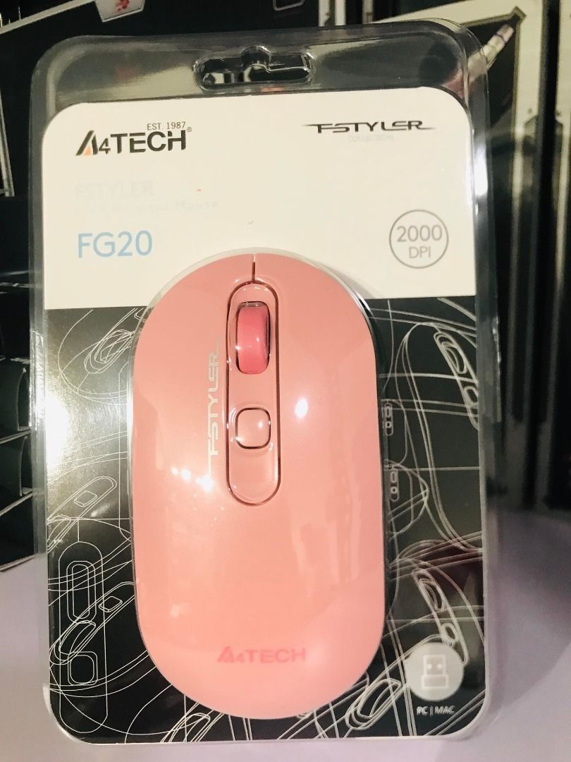 A4Tech Fstyler FG20 Wireless Mouse Pink on Carousell
