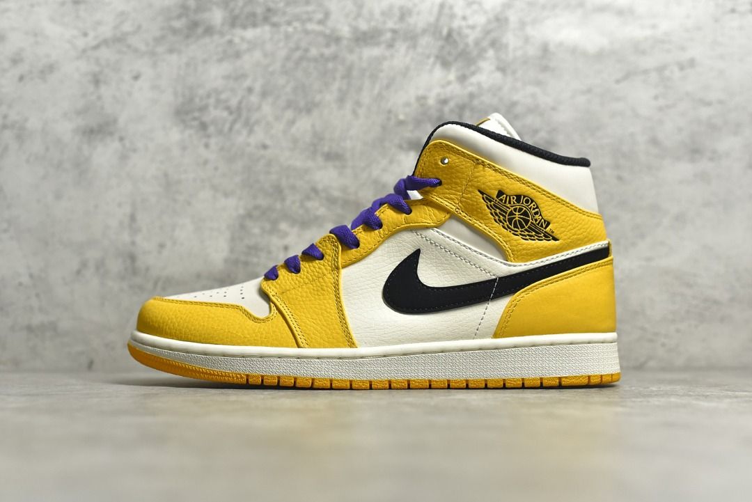 Nike air jordan sale 1 mid yellow black