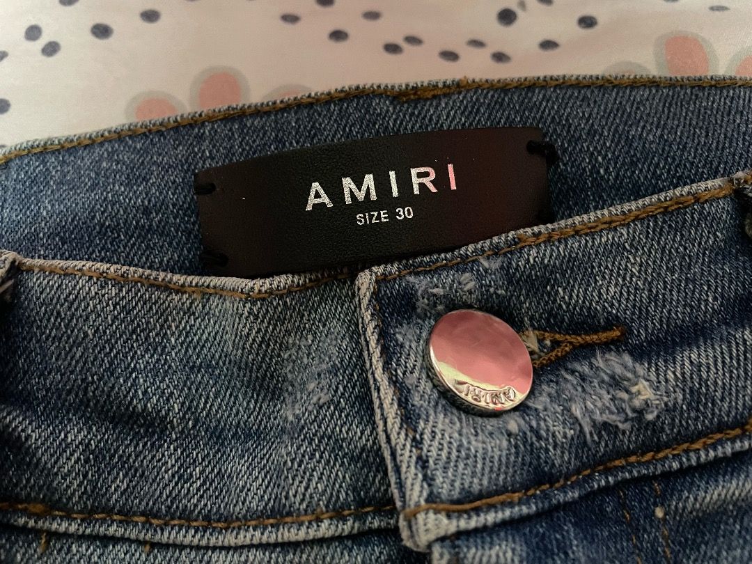 Amiri Indigo Super Destroy Jeans, 名牌, 服裝- Carousell