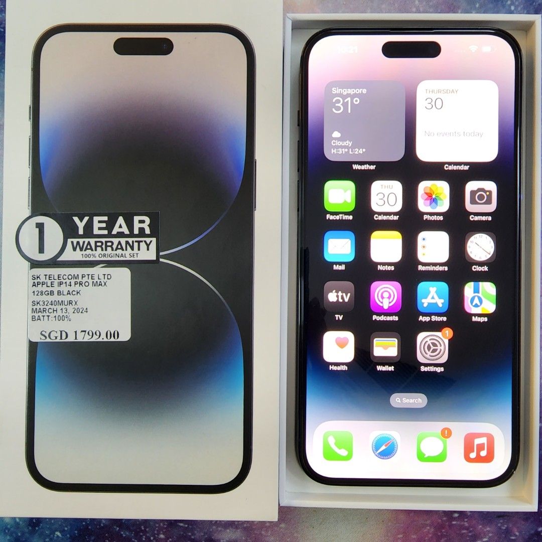 APPLE IPHONE 14 PRO MAX (5G) 128GB (WARRANTY :13-03-2024 APPLE IPHONE 14 PRO MAX (5G) 128GB (WARRANTY :13-03-2024