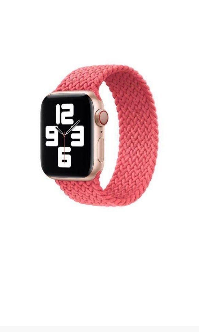 Apple Watch Strap 44mm Pink Punch Braided Solo Loop Size 8 Mobile