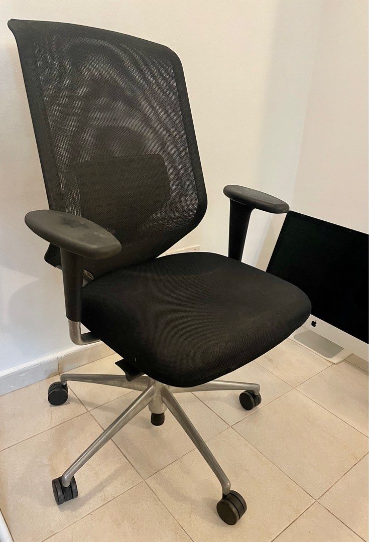 Authentic Vitra Office Chair in black, Furniture & Home Living