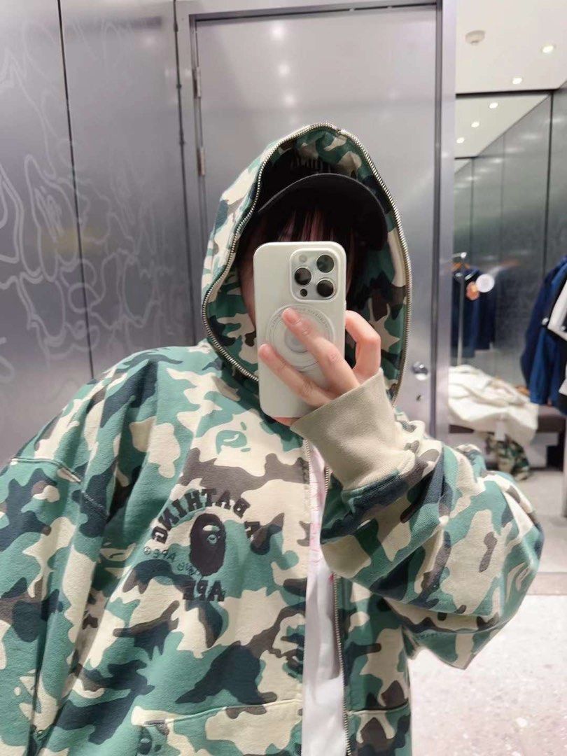 BAPE WOODLAND CAMO LOOSE FIT FULL ZIP HOODIE