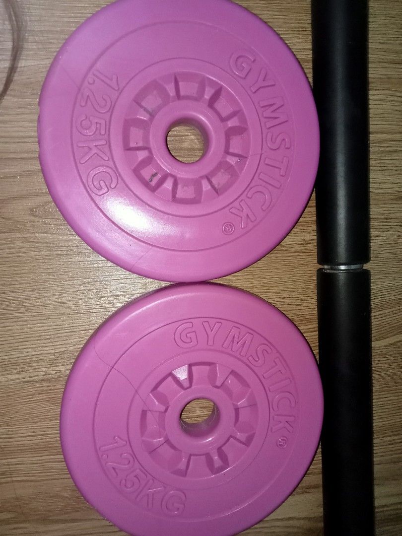 Barbell and plates, Sports Equipment, Exercise & Fitness, Weights