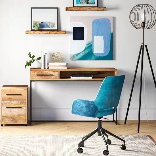 BECKER Industrial Solid Wood Study Table, Furniture & Home Living