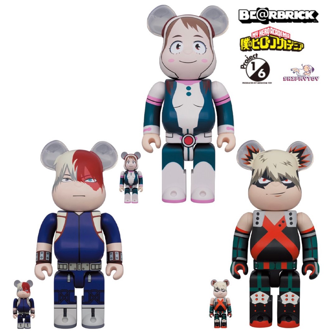 ギフト】 100％ BE@RBRICK 轟焦凍 爆豪勝己 轟焦凍 麗日お茶子 麗日