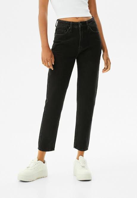 Mom jeans black bershka on sale