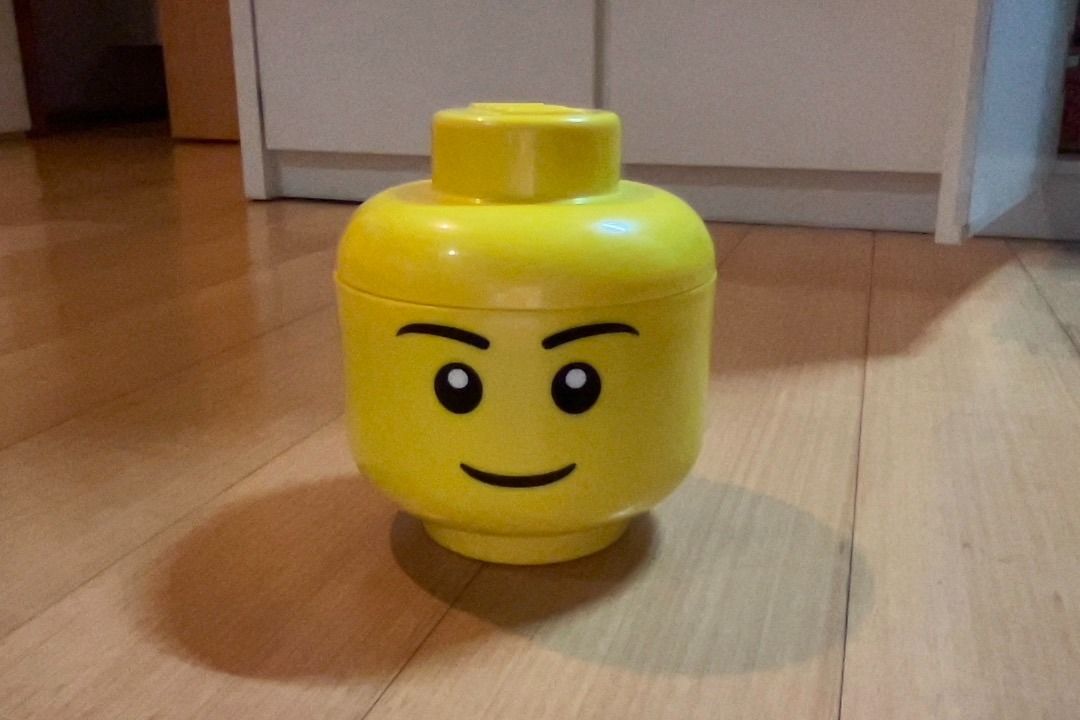 Lego storage head with discount compartments