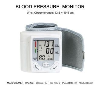Blood Pressure Monitor Wrist Pulse Meter LCD Wireless DisplayAutomatic Digital Pulsometer Sphygmomanometer Family Diagnostic-tool 4.4 31 Ratings 81 Sold Battery Operated Waterproof