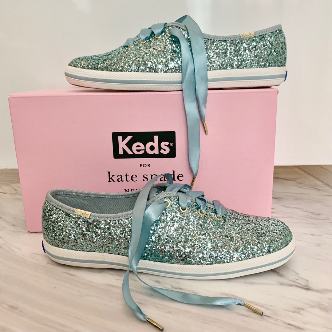 BN W/o Box Keds Kate Spade Pastel Blue Glitter Sneakers, Women's Fashion,  Footwear, Sneakers on Carousell