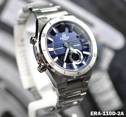 Casio Edifice ERA 110D 2A Blue Analog Digital Stainless Steel