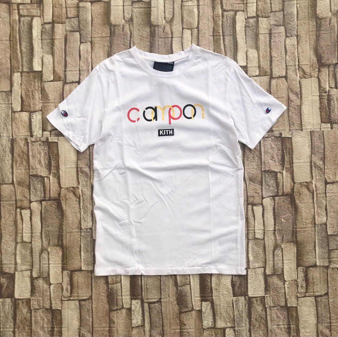 Champion X Kith Tee, Fesyen Pria, Pakaian , Atasan Di Carousell