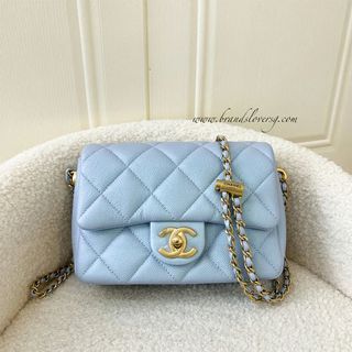Chanel 21K Pink Caviar WOC Mini Wallet Chain Gold Charm Shoulder Crossbody  Bag