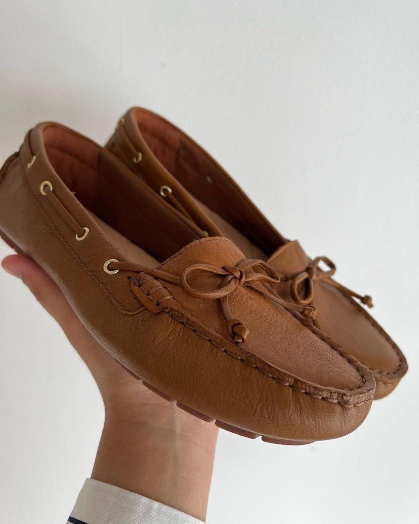Clarks C Mocc Boat Tan Leather, Women's Fashion, Footwear, Loafers on ...