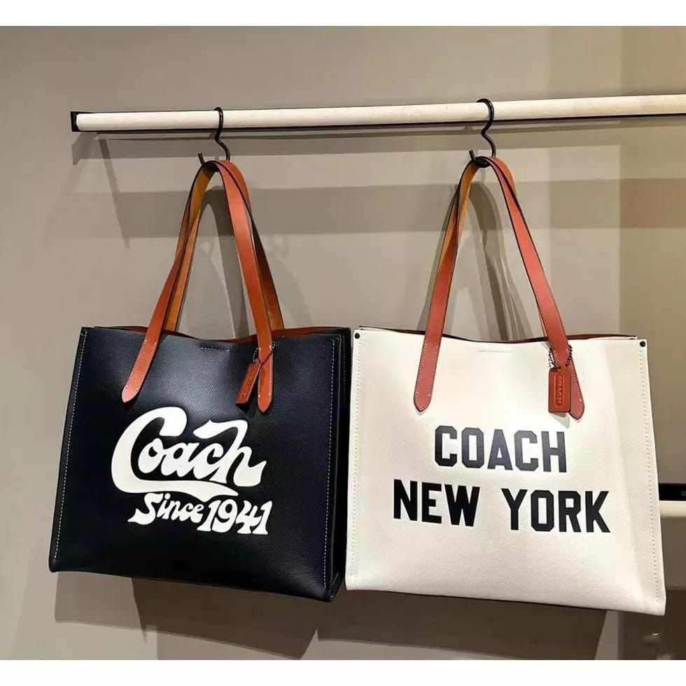 Coach Relay Tote With Coach Graphic In Polished Pebble Leather
