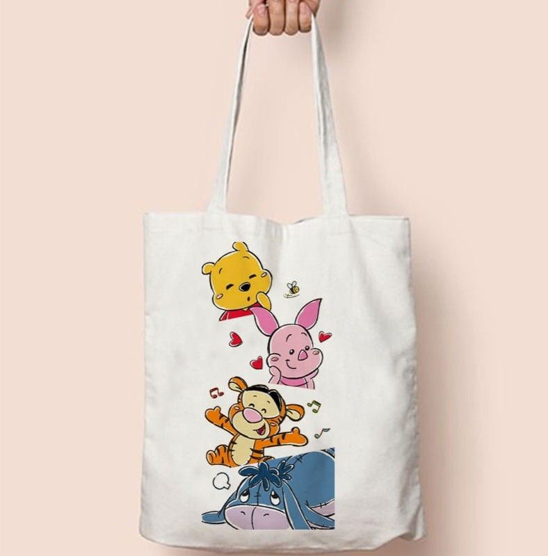 CUSTOM TOTE BAGS CHARACTER FOR GIFT FREE ADD NAME LOGO OR