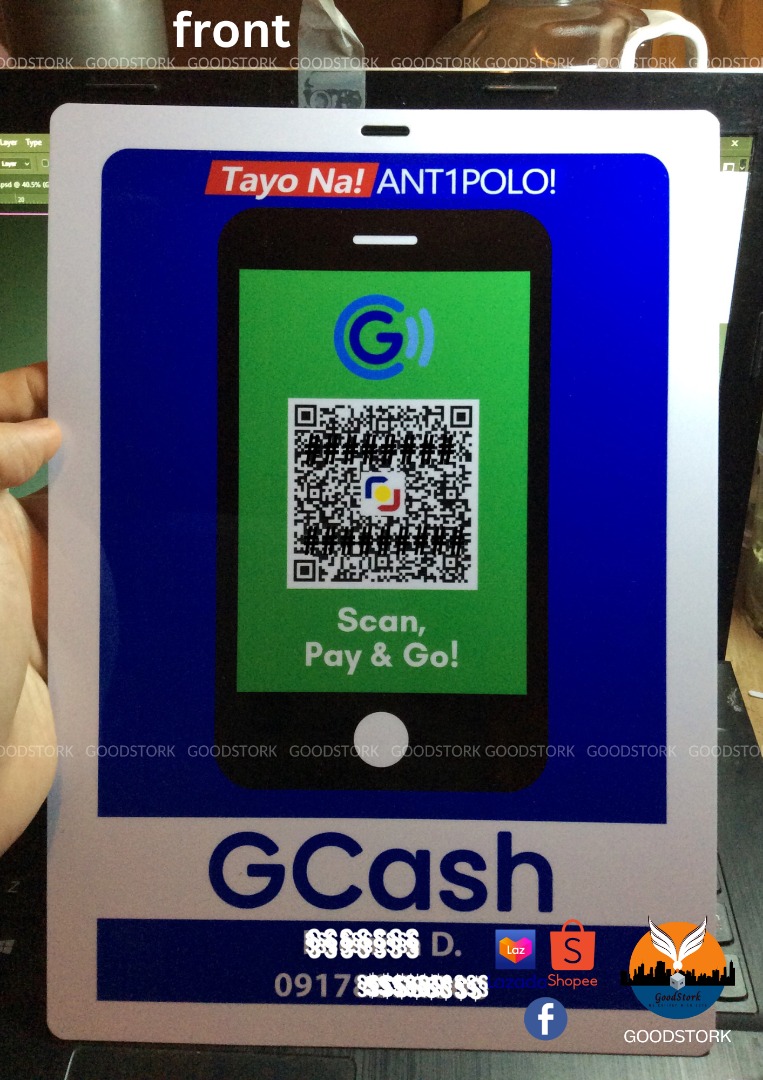 Customized PVC Type Scan to Pay QR Code for GCash Signage and others, Computers & Tech, Office