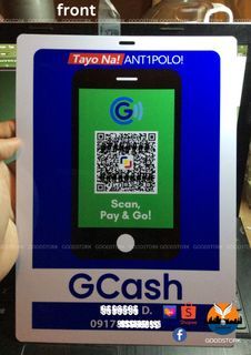 Customized PVC Type Scan to Pay QR Code for GCash Signage and others