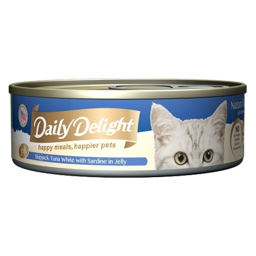Daily Delight Cat Skipjack Tuna White with Sardine in Jelly 80g [DD53], Pet Supplies, Pet Food