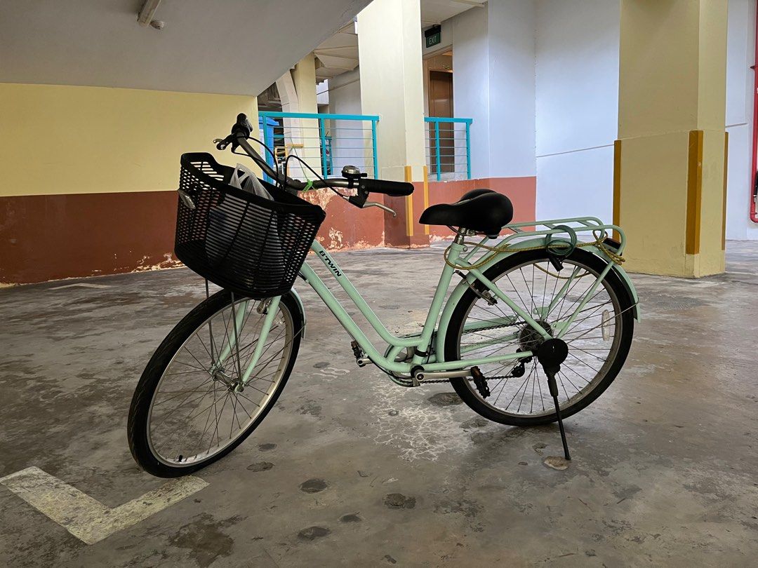 Elops 120 city bike acid green deals