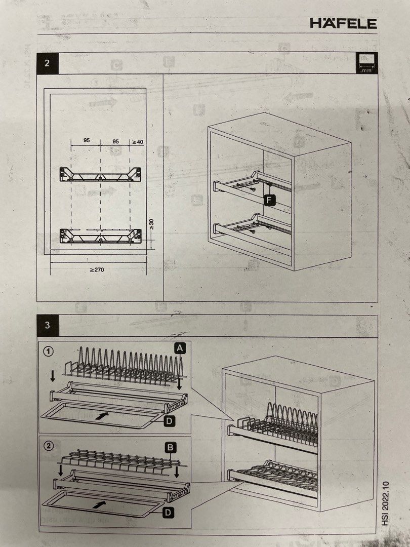 Double tier dish rack Hafele kitchen drying rack, Furniture