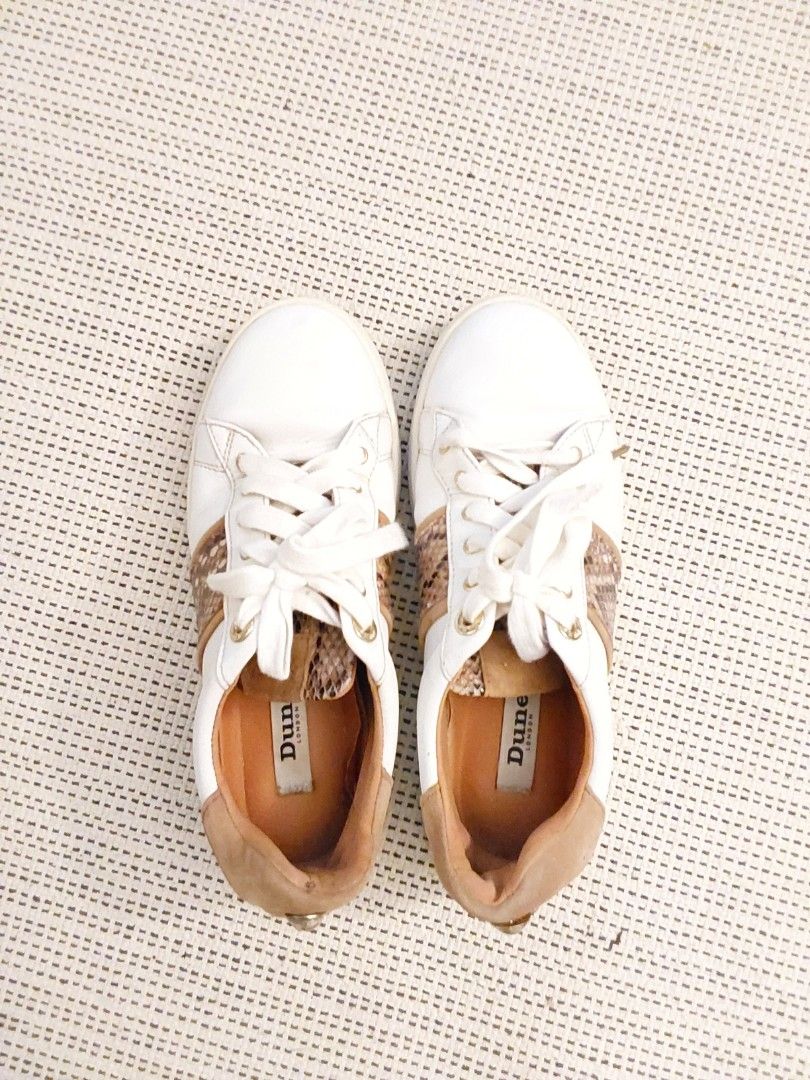 Trent Off White, Leather Lace-up Trainers | Dune London