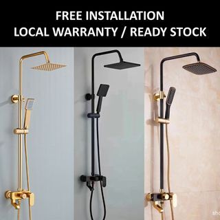 Free Installation With Local Warranty Matte Black Rain Shower Set / Gold Rain Shower / Black Gold Rain Shower