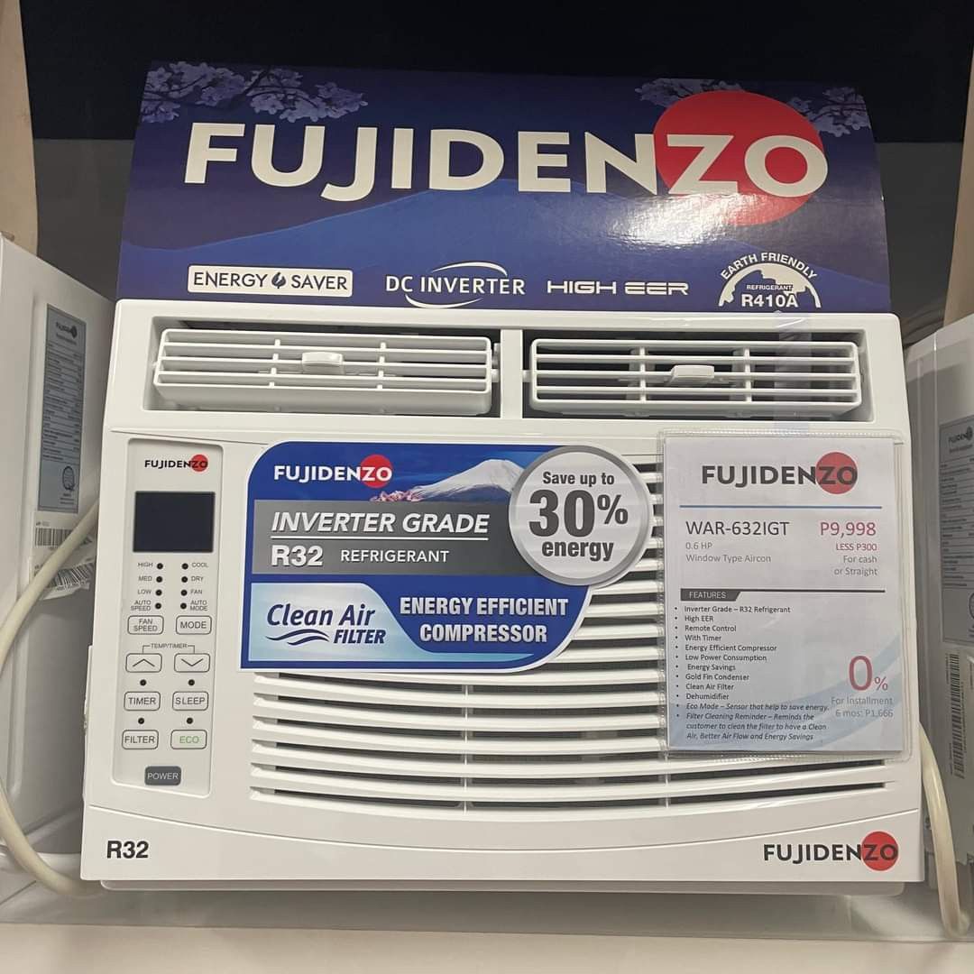 Fujidenzo window type Aircon Inverter grade manual And remote And fully
