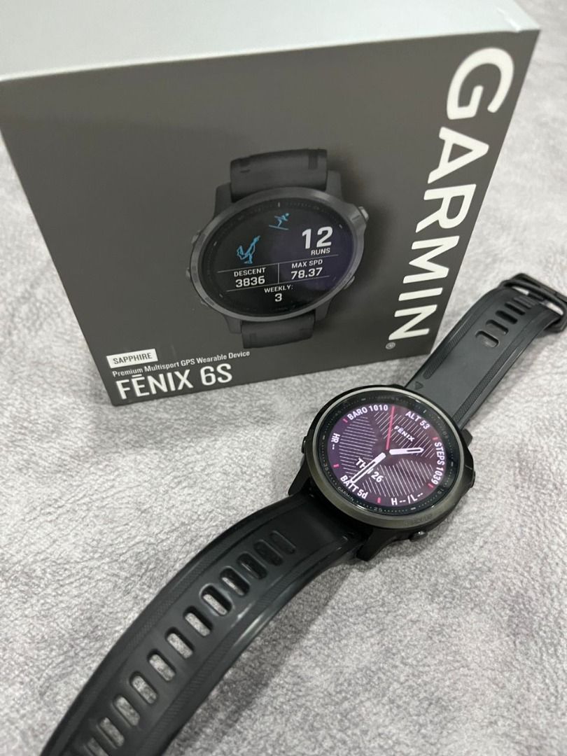 Garmin fenix 6s sapphire carbon hotsell gray dlc with black band